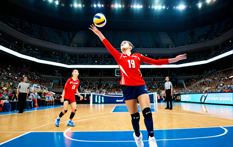 Rising Stars**

"A dynamic shot of a young, fully clothed volleyball player spiking the ball during a match, perfect anatomy, correct proportions, well-formed hands. The player wears a professional volleyball uniform, and the background shows a packed stadium with cheering fans. Focus on the athlete's determination. safe for work, appropriate content, fully clothed, family-friendly, professional sports photography"

**
