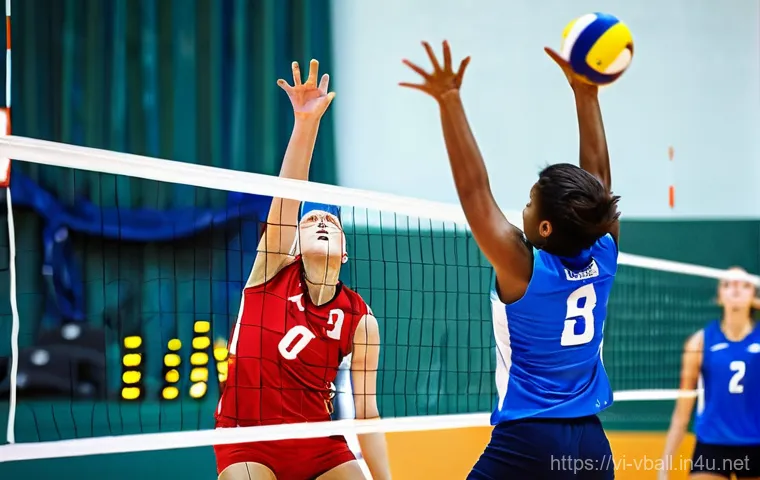 배구 경기 전술적 변화 - **Dynamic Volleyball Attack:** A male volleyball player, mid-air with incredible athleticism, is exe...