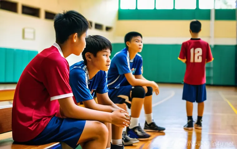 배구 스카우팅 기법 - **Prompt:** Inside a state-of-the-art indoor volleyball training center, a dynamic young male volley...