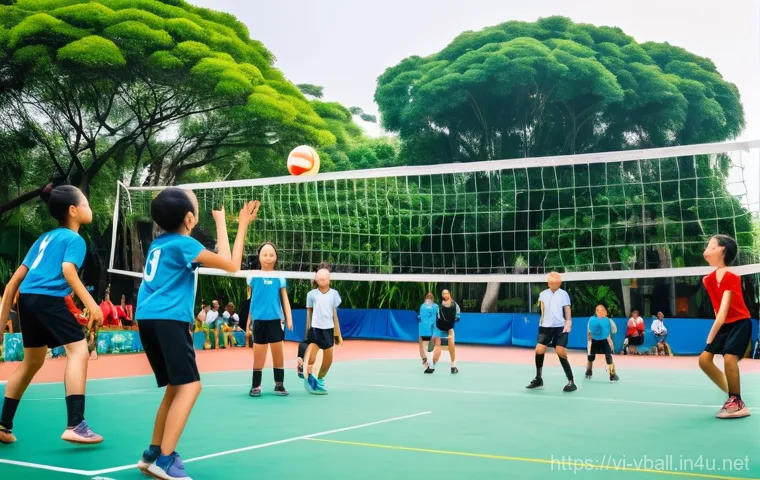 배구 유소년 대회 참가 방법 - Image Prompt 1: Joyful Youth Volleyball Tournament in Vietnam** 배구 유소년 대회 참가 방법 - Image Prompt 1: Joyful Youth Volleyball Tournament in Vietnam**
